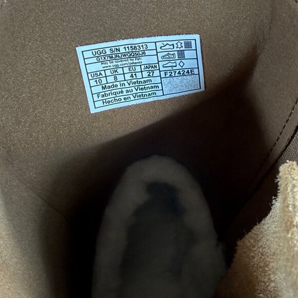 NEW UGG Classic Twin Seam New Heights Side ZIP Boot Chestnut 1158313 Womens 9 - Picture 7 of 8